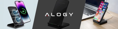 Alogy Qi Stand Charger kabelloses Induktionsladegerät für Telefonständer-Ladestation 15 W Schwarz