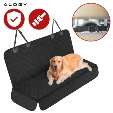 XXL-Autositzschutz, Rücksitzbezug, Autositzbezug für Hunde und Haustiere, Größe L, Alogy SeatGuard™ Schwarz