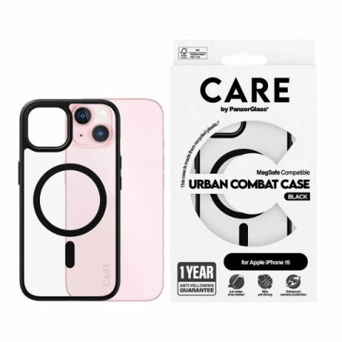 Etui do iPhone 15 6,1" CARE by PanzerGlass Urban Combat Case MagSafe Czarny/Black