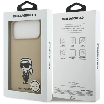 Etui Ochronne do iPhone 17 Pro Max Karl Lagerfeld Silicone KL Sketch MagSafe Brązowy