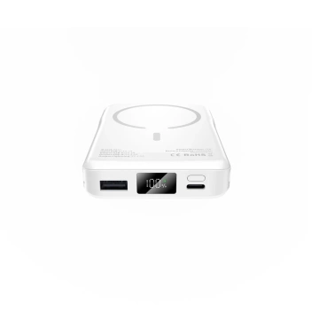 Magnetische Powerbank mit Kabel PB31 Lifemag Magsafe Power Bank 10000 mAh (Typ C Lightning) Weiß