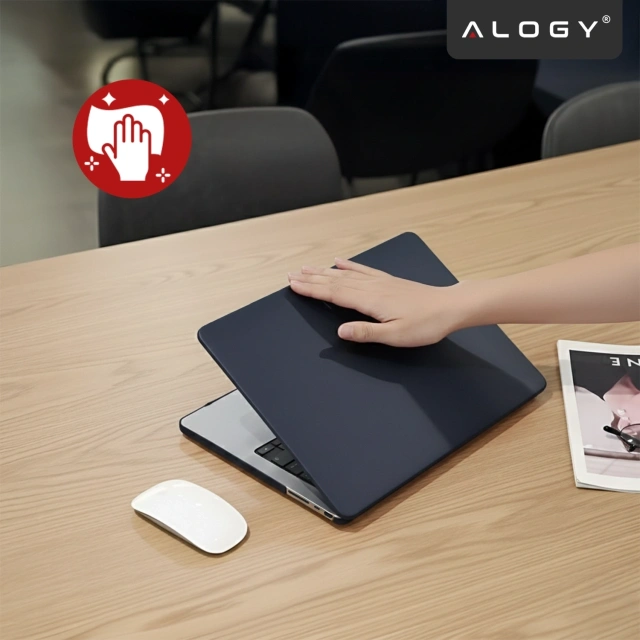 Etui do Apple Macbook Pro 14 2021-2024 (M1/M2/M3/M4) – elastyczna, matowa obudowa ochronna, lekka i odporna – Alogy AirGuard™ Granatowy