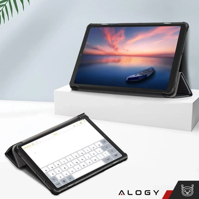 Etui na tablet Lenovo Tab M10 3gen 3 GEN 10.1 2022 TB328FU TB328XU obudowa Case Alogy Book Cover Szare + Szkło + Rysik