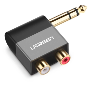 Ugreen Audio-Klinkenadapter 6,35 mm Stecker auf 2xCinch-Buchse schwarz (AV147)