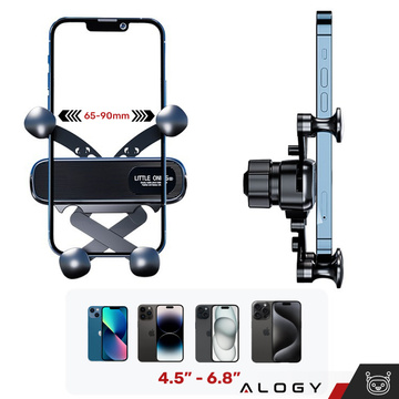 Autotelefonhalter für Autogrill, Schwerkraft, für Alogy Airvent Lüftungsschlitze, Schwarz