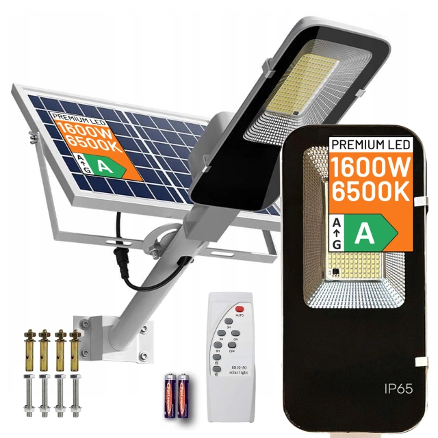 Lampa solarna Uliczna 1600W LED wodoodporna IP65 ścienna Alogy SolarBright 6000mAh do domu elewacyjna światło
