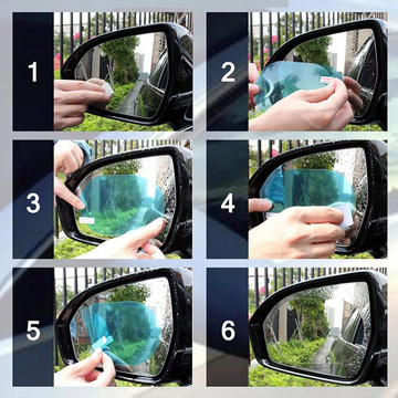 2 x hydrophobe Nano-Folie, Fensteraufkleber, Spiegel, Regen, wasserdicht, für Auto, Auto, Badezimmer, 15 x 20 cm
