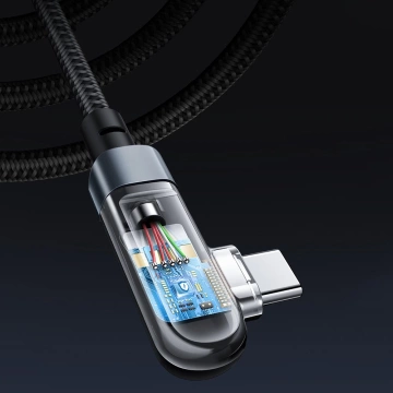 Acefast abgewinkeltes Kabel USB Typ C - USB Typ C 2m, 100W (20V / 5A) schwarz (C5-03 Black)