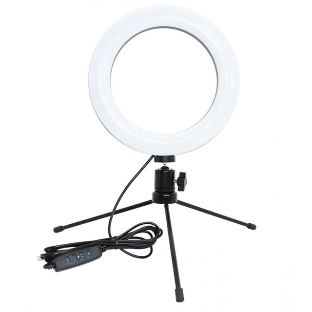 Lampa pierścieniowa LED Ring Lamp 16cm mini Stojak Statyw Tripod Oświetlenie do zdjęć makijażu Selfie