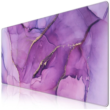 Schreibtischunterlage für Maus und Tastatur, rutschfeste Gaming-Schutzmatte XXL 90 x 40 Alogy Marble lila