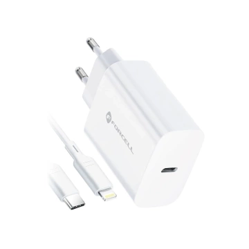 Forcell Ladegerät 20W USB-C PD QC 4.0 Lightning-Kabel für iPhone 12 13 14