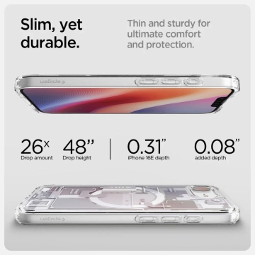 Etui Spigen Ultra Hybrid Mag MagSafe für iPhone 16E Zero One Weiß