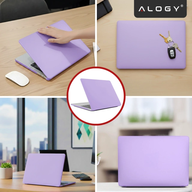 Etui do Apple MacBook Air 13 / 13.3" 2018–2021 (M1 A2337/A2179/A1932) – elastyczna, matowa obudowa ochronna, lekka i odporna – Alogy AirGuard™ Fioletowy