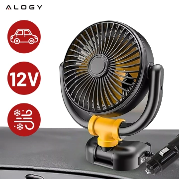 Schwarz Kleiner Ventilator Mini-Autoventilator für Cockpit-Armaturenbrett Zigarettenanzünder für Auto 12V Leise Alogy Auto