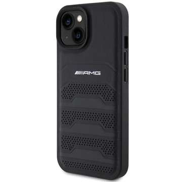 iPhone 15 AMG Lederhülle mit geprägten Linien
