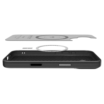 Etui do iPhone 17 Spigen Enzo Aramid ”T” Mag MagSafe Black/Silver