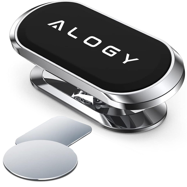 Uchwyt magnetyczny samochodowy Alogy do auta uniwersalny do telefonu na kokpit do deski Srebrny