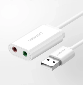 Adapter UGREEN externe USB Musik Soundkarte - 3,5 mm Miniklinke 15cm schwarz (30724)