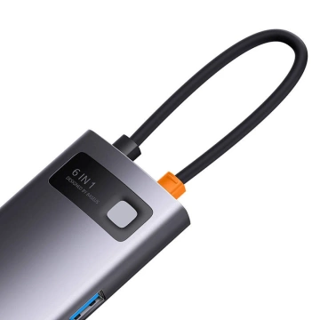 Hub 6w1 Baseus StarJoy Serie, USB-C für HDMI 3 x USB 3.0 USB-C PD RJ45