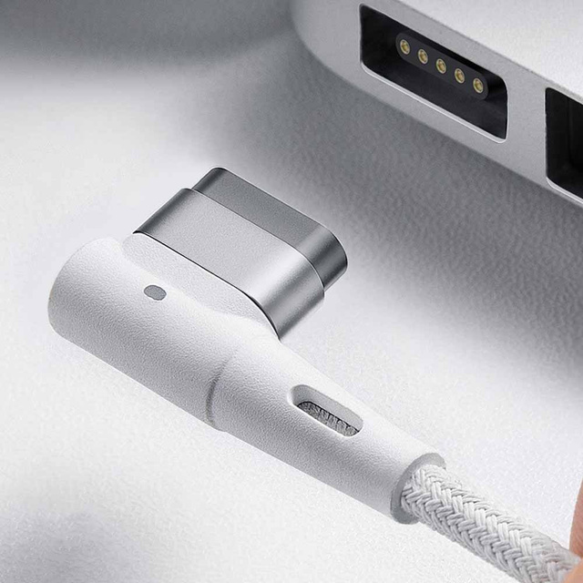Kabel 2m magnetyczny kątowy Baseus Zinc Magnetic USB-C type C do MagSafe 60W Biały