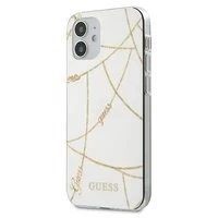 Guess GUHCP12SPCUCHWH iPhone 12 mini 5.4&quot; weiß / weiß Hardcase Gold Chain Collection