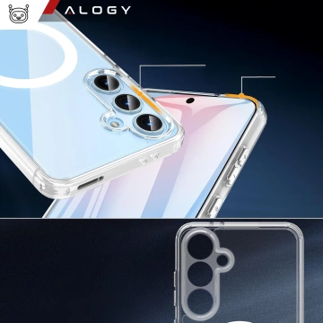 Schutzhülle für Samsung Galaxy S24 FE, Alogy HybridMag™️ Hülle mit MagSafe-Funktion, transparent