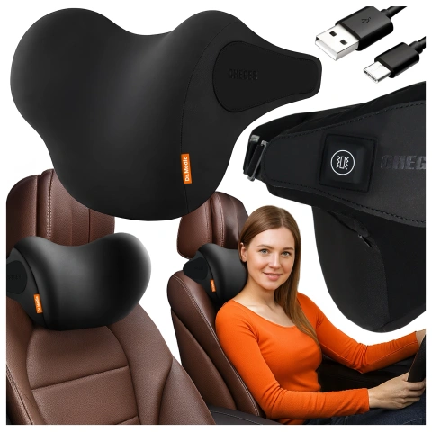 Massagekissen für die Auto-Kopfstütze – ergonomische Unterstützung für Kopf, Nacken und Nacken, elektrisches Vibrationsmassagegerät für Fahrer und Beifahrer – Dr.Medic RelaxDrive™