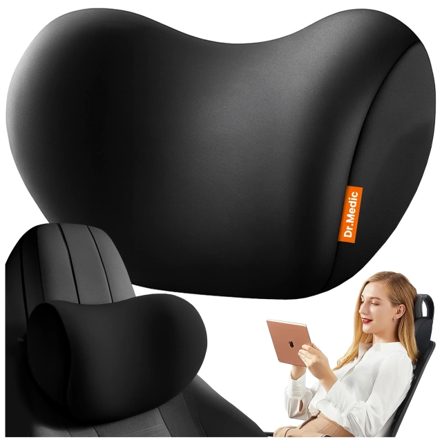 Poduszka do Samochodu pod Głowę Kark Szyję DR.MEDIC ComfortSupport™ Ergonomiczna poduszka na fotel zagłówek krzesło do auta dla kierowcy pasażera
