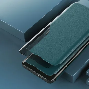 Eco Leather View Case elegante Hülle mit Flipcover und Standfunktion für Samsung Galaxy M33 5G schwarz