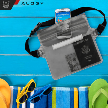 Wasserdichte Tasche Hüfttasche für Telefon Wasserdichte Hülle 21,5 x 23,5 cm Alogy Waterproof Schwarz