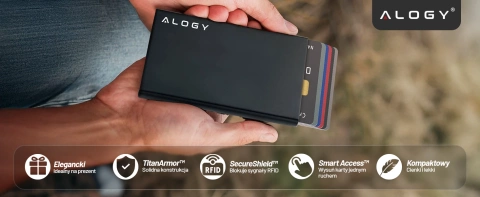 Alogy Anti-Diebstahl-Geldbörse RFID-Smartcard-Halter Schwarz