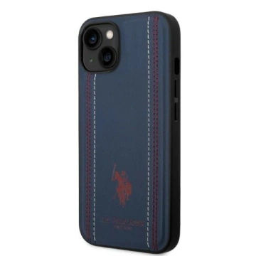US Polo Leather Stitch iPhone 14 Plus 6.7" Handyhülle Marineblau/Marineblau