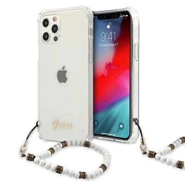 Guess GUHCP12LKPSWH iPhone 12 Pro Max 6,7" Transparente Hardcase White Pearl