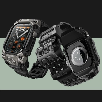 Apple Watch 10 (46 mm) Schwarzes SUPCASE Unicorn Beetle Ore-Gehäuse mit Armband