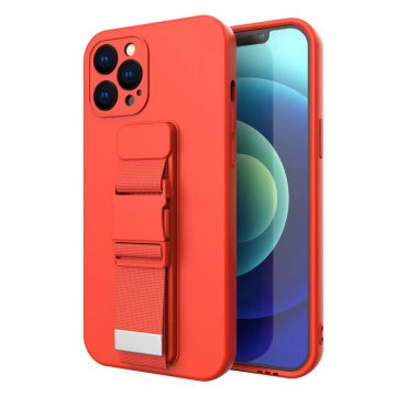 Kordeltasche Gelhülle mit Lanyard Kette Handtasche Lanyard iPhone 12 Pro Max rot
