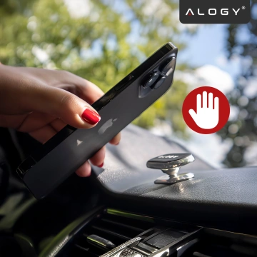 Alogy Universal-Auto-Magnethalterung für Telefon im Cockpit, für Armaturenbrett, Schwarz