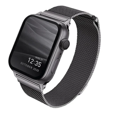 Pasek UNIQ Dante Apple Watch Serie 4/5/6/7/8/SE/SE2 42/44/45 mm Edelstahl grafitowy/graphite