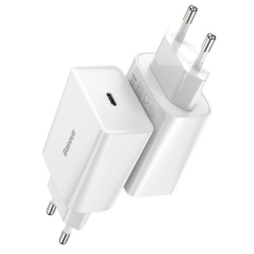 Ladegerät Baseus Speed ​​​​Mini Schnellladegerät USB-C PD 3A 20W Weiß