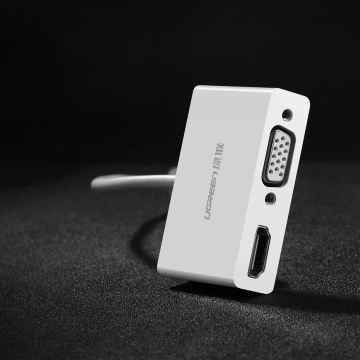 Ugreen Adapter Videokonverter USB Typ C - HDMI / VGA weiß (MM123)