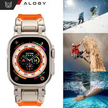 Armband Alogy Luxury Metal TPU Band für Apple Watch 42/44/45/49mm Orange