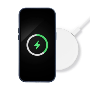 Leder Mag Cover Hülle kompatibel mit MagSafe für Apple iPhone 15 Plus blau