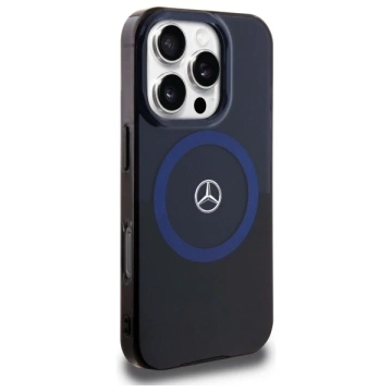Mercedes-Hülle für iPhone 16 Pro Max 6,9 Zoll, schwarzes Hardcase MB Double Layer BiColor MagSafe