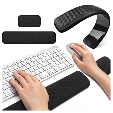 Alogy ErgoSupport™ Ergonomisches Tastatur- und Maus-Set aus Memory-Schaum, rutschfest und atmungsaktiv, Schwarz