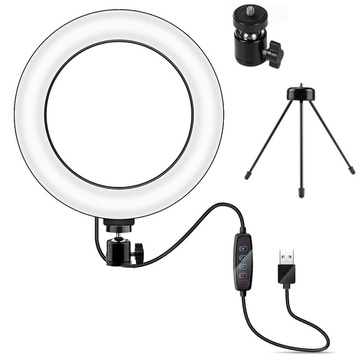 LED-Ringlampe 16cm Mini-Stativstativ Stativbeleuchtung für Selfie-Make-up-Fotos