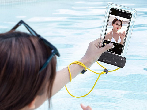 Baseus Wasserdichte Hülle für das Telefon 7.2 '' IPX8 Schwarz und Gelb