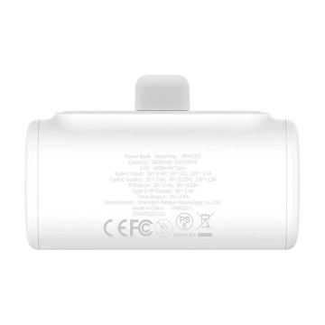 Baseus Compact IP Powerbank 5000 mAh 20 W Lightning USB-C Weiß