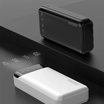 Dudao pojemny powerbank z 3 wbudowanymi kablami 20000mAh USB Typ C + micro USB + Lightning biały (Dudao K6Pro+)