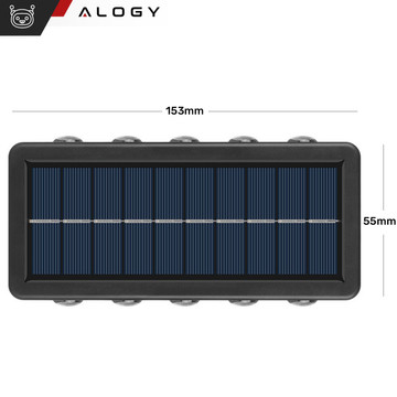 2x Lampa solarna ścienna słoneczna Alogy Solar Lamp zewnętrzna IP65 2V elewacyjna z czujnikiem zmierzchu 10 LED