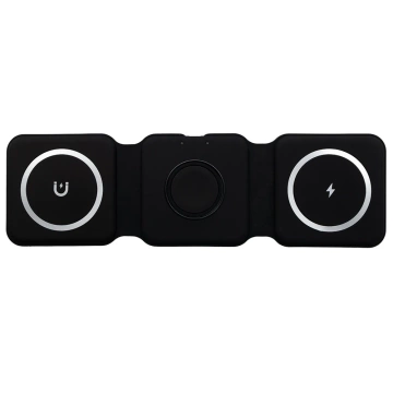 Ecobox MagSafe 15W Schwarz 3in1 Kabelloses Ladegerät