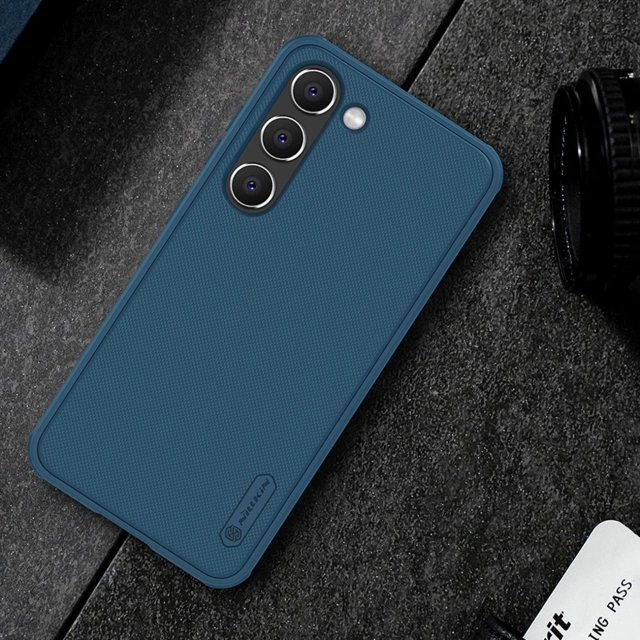 Etui Nillkin Super Frosted Shield Pro etui do Samsung Galaxy S23+ pancerny pokrowiec + podstawka na telefon niebieskie